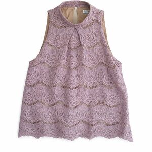 Love Fire Purple Lace Halter Tank Top Size Small Feminine